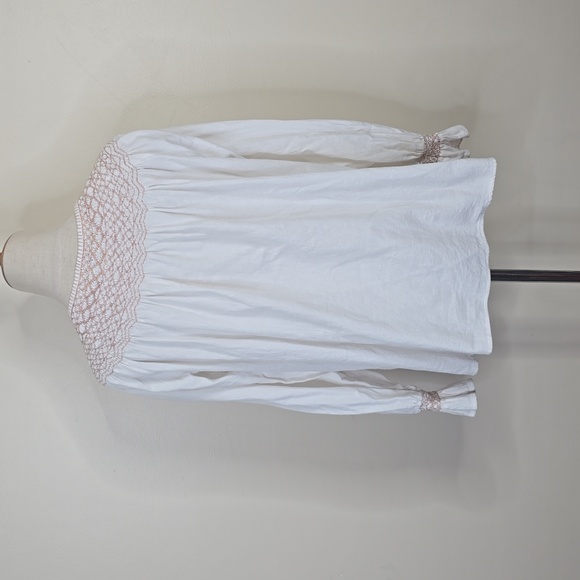 Faherty Laura Organic Cotton Blouse Top Embroidered XL - Picture 3 of 6